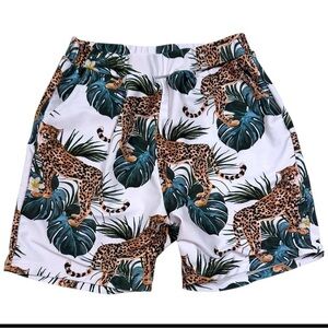 PatPat Kids Leopard Print Swim Shorts 6-7Y (Fits 5-6Y) with Pockets